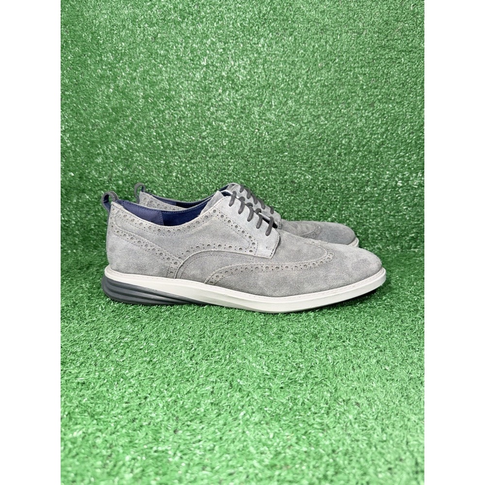 Cole Haan Grand Evolution Mens Size 11.5M Wingtip Oxford Shoes Suede Gray C27395